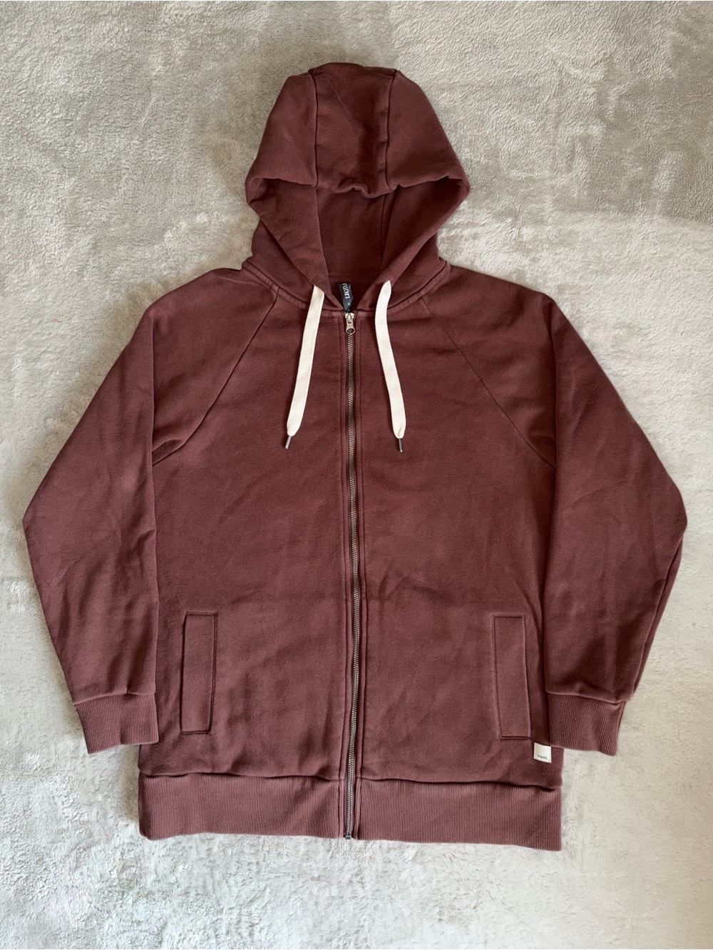 Vuori Restore Oversized Maroon Full-Zip Hoodie Women’s Small Fleece Sweatshirt